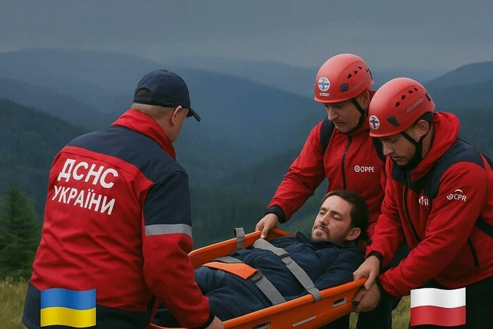 Украинские спасатели спасли мужчину в польских горах